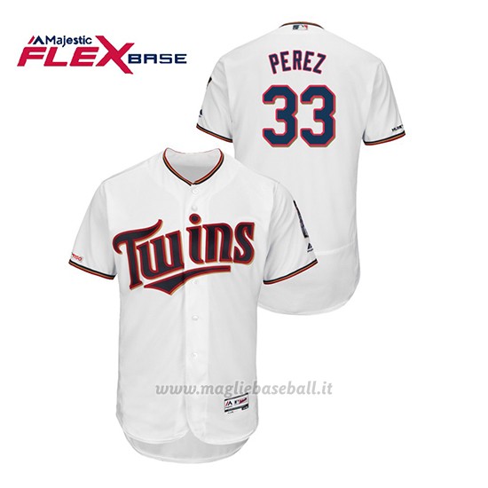 Maglia Baseball Uomo Minnesota Twins Martin Perez 150th Aniversario Patch Flex Base Bianco